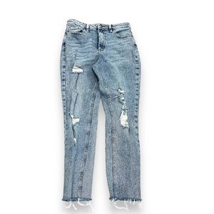 NOBO light wash denim jeans distressed on front size 7